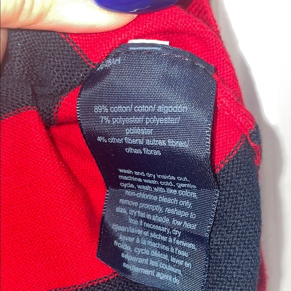 Tommy Hilfiger Vibrant Red and Navy Blue Top - Picture 7 of 8